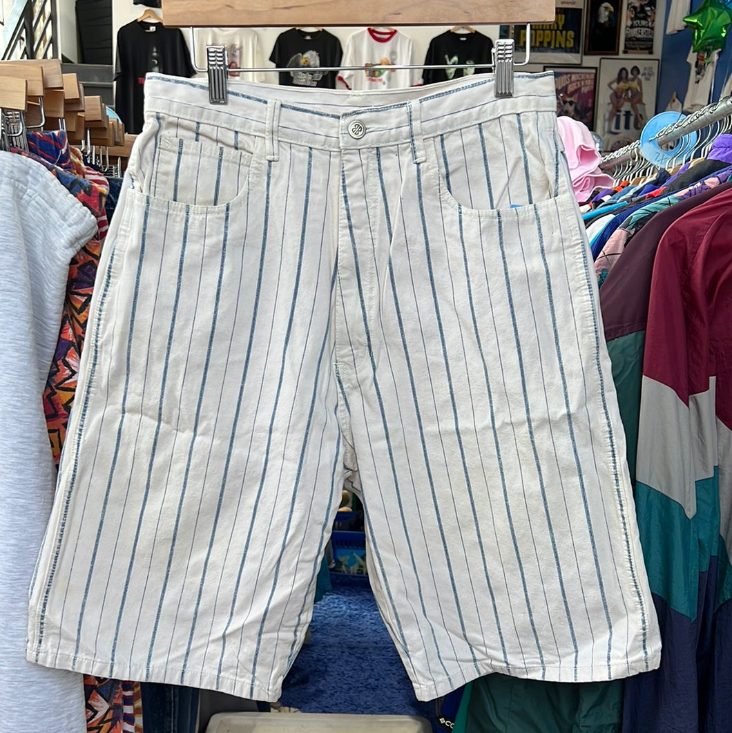 Bill Blass Striped White Denim Shorts