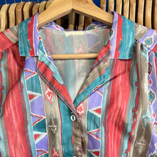 Load image into Gallery viewer, Bright Patterned Silk Button Up
