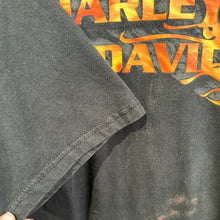 Load image into Gallery viewer, Flaming Harley Spellout T-shirt
