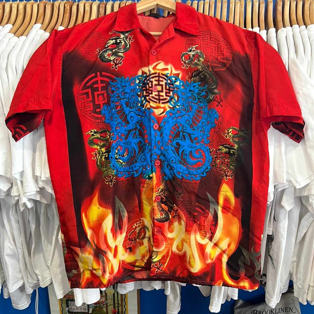 Big Brother Dragon & Flames Button Up