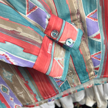 Load image into Gallery viewer, Bright Patterned Silk Button Up
