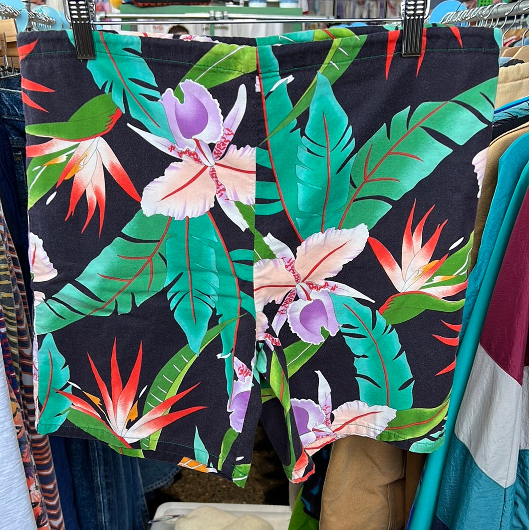 Floral & Palms Cotton Shorts