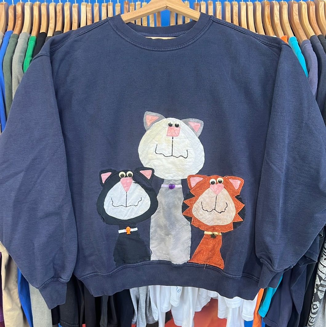 Cats Appliqué Crewneck