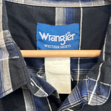 Load image into Gallery viewer, Wrangler Black &amp; Blue Western Button Up
