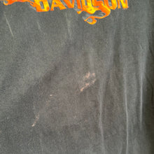 Load image into Gallery viewer, Flaming Harley Spellout T-shirt
