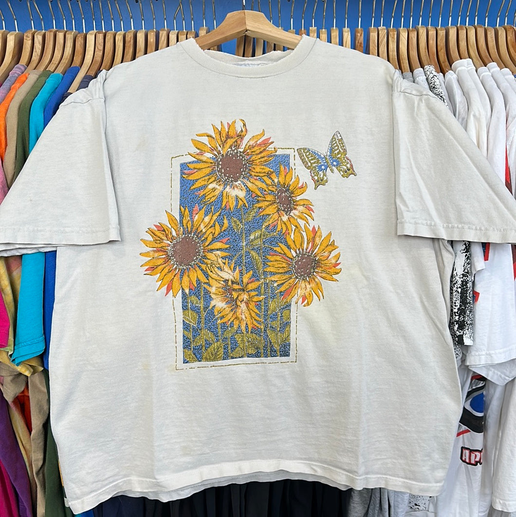 Sunflowers & Butterflies Glitter T-Shirt