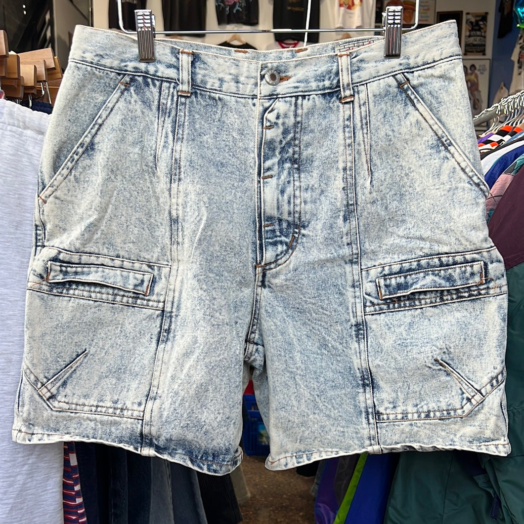 Street Wise Acid Wash Jean Shorts