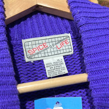 Load image into Gallery viewer, Purple Diamond Mock Neck Knit Sweater
