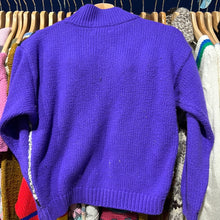 Load image into Gallery viewer, Purple Diamond Mock Neck Knit Sweater
